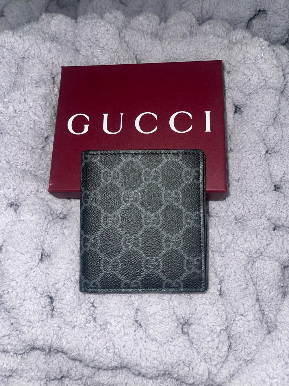 Gucci Black GG Monogram Bi-Fold Card Holder
